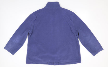 Easy Essential Womens Blue Floral  Full Zip Jumper Size L