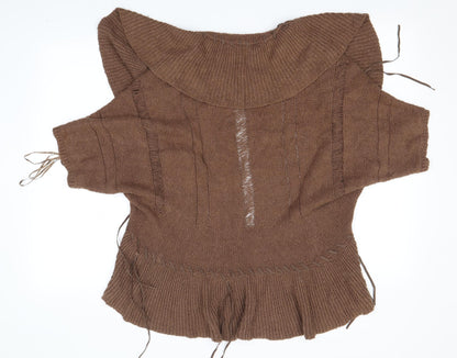 Womens UK Size L River Island Brown Cardigan Jumper