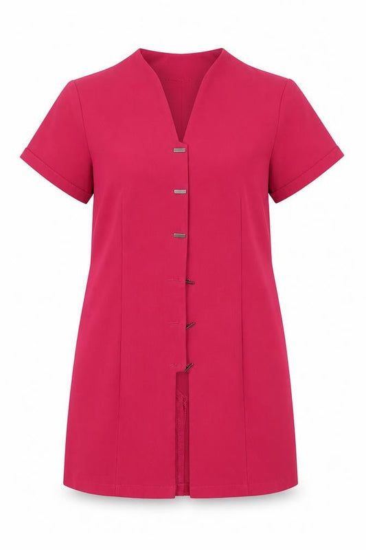 Front view of Simon Jersey women’s pink a-line, size UK 12