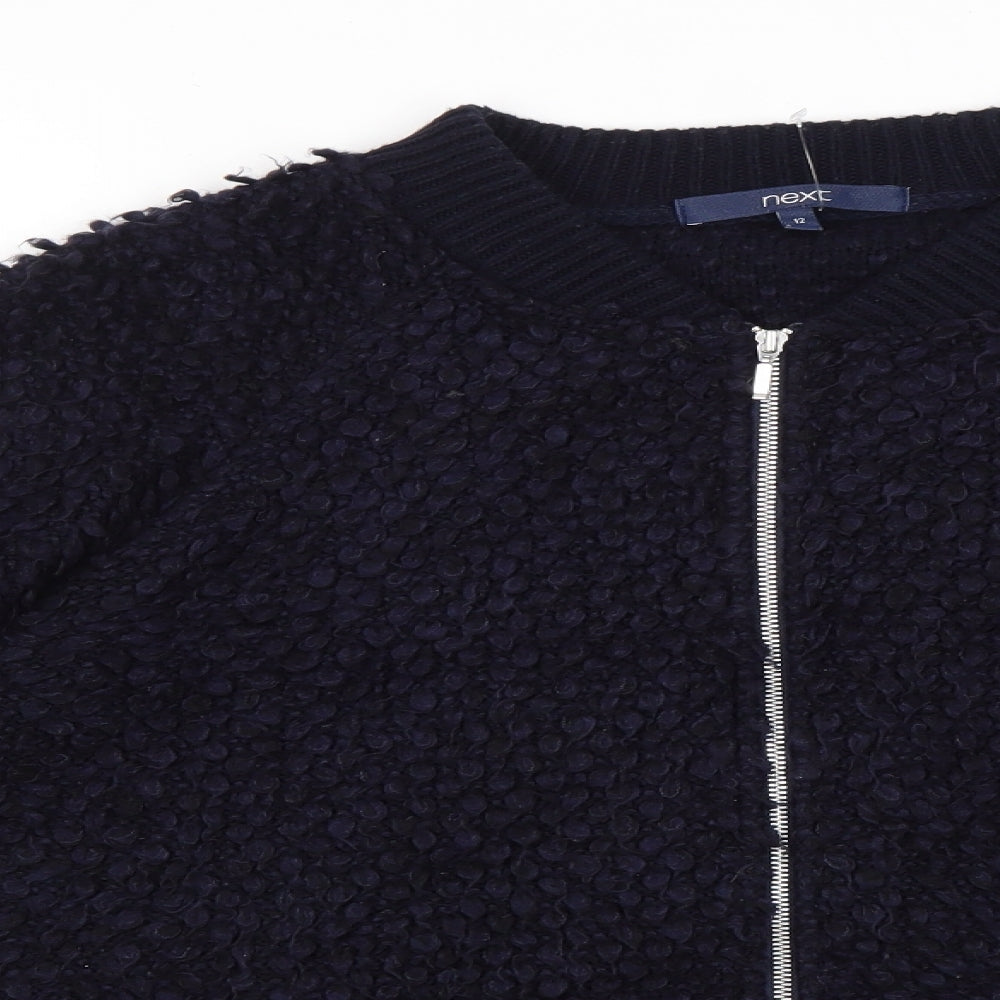 Womens UK Size 12 NEXT Blue Full Zip Jumper