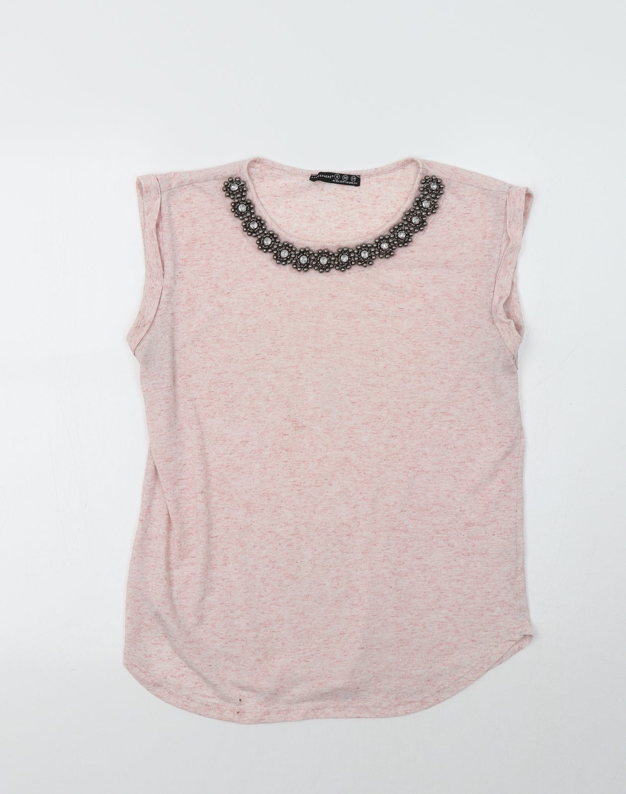 Primark Womens Pink   Basic Blouse Size 8  - Embellished Collar