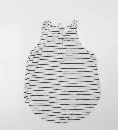 Womens UK Size L Stradivarius White Basic Tank