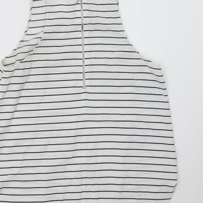 Womens UK Size L Stradivarius White Basic Tank