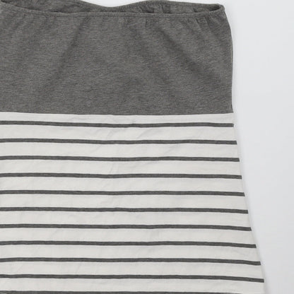 ESMARA Womens Grey Striped  Cropped Blouse Size 8