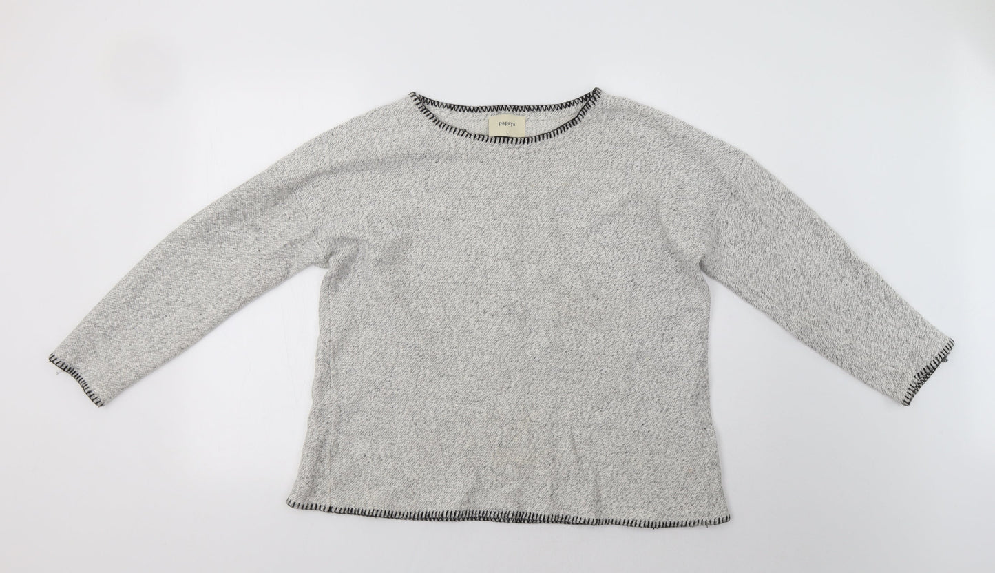 Womens UK Size L Papaya Grey Pullover Jumper
