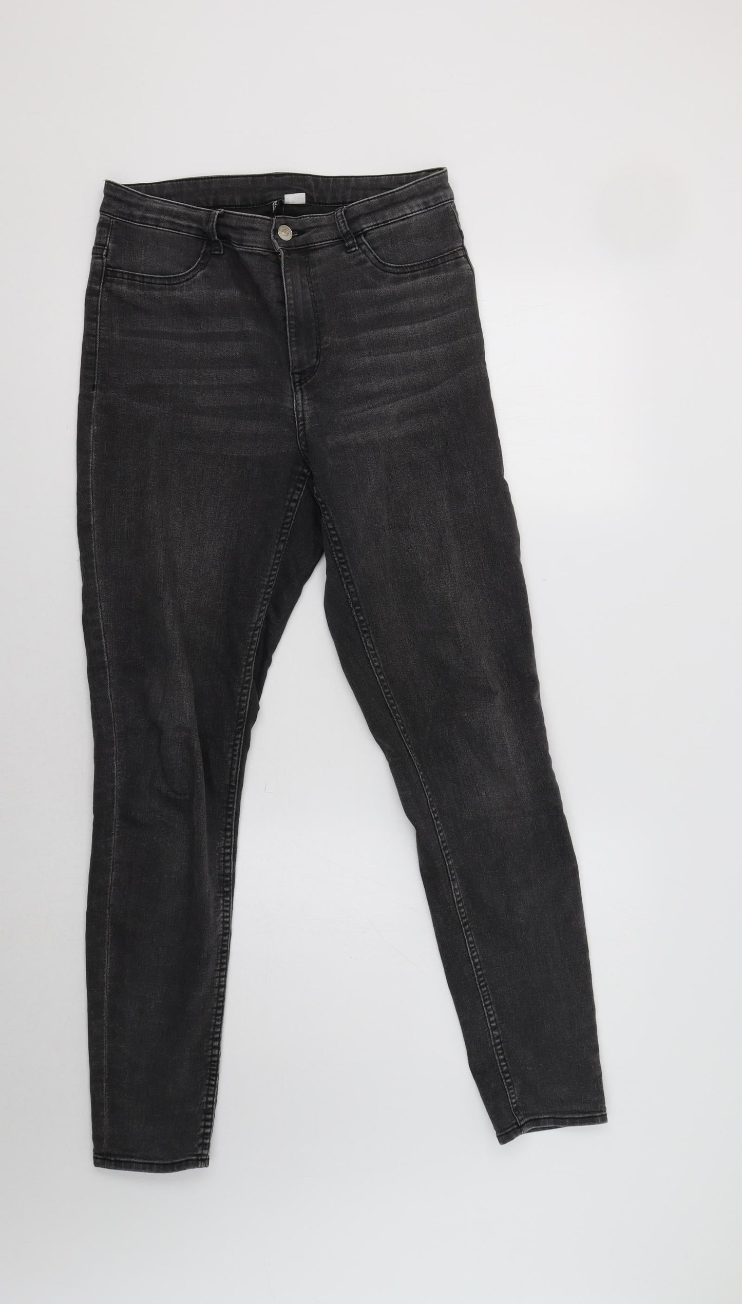 Womens UK Size 10 H&M Regular Fit Skinny Grey Jeans