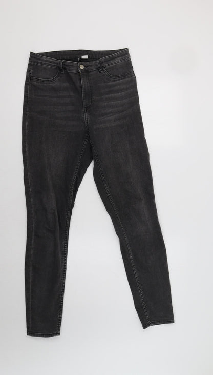 Womens UK Size 10 H&M Regular Fit Skinny Grey Jeans
