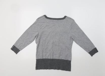 Womens UK Size M M&Co Grey Pullover Jumper