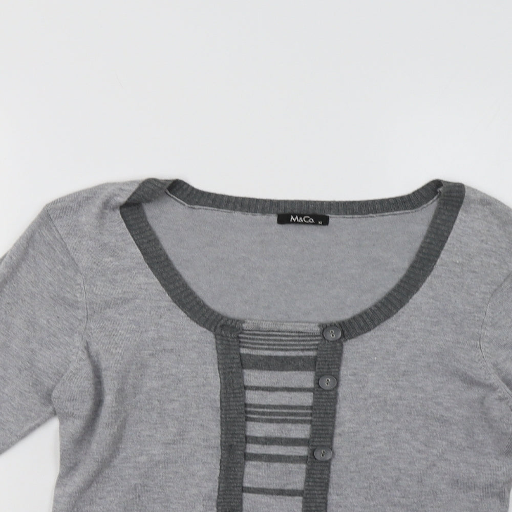 Womens UK Size M M&Co Grey Pullover Jumper