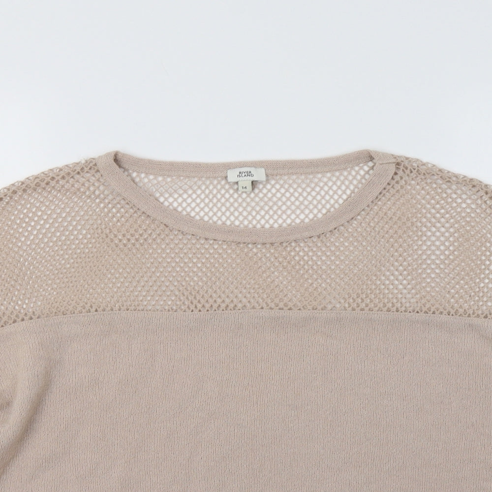 Womens UK Size 14 River Island Beige Pullover Jumper