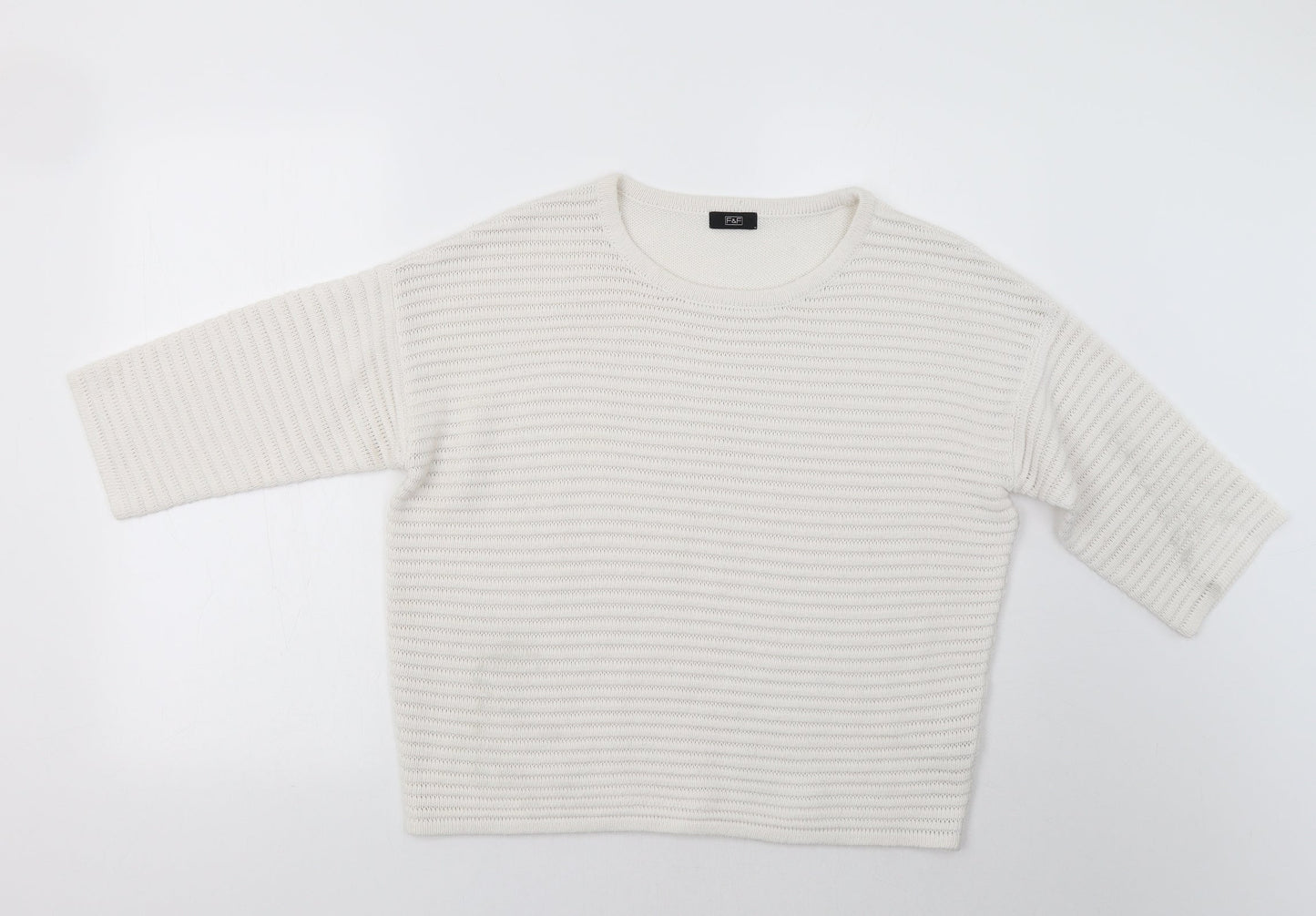 F&F Womens White   Pullover Jumper Size 12