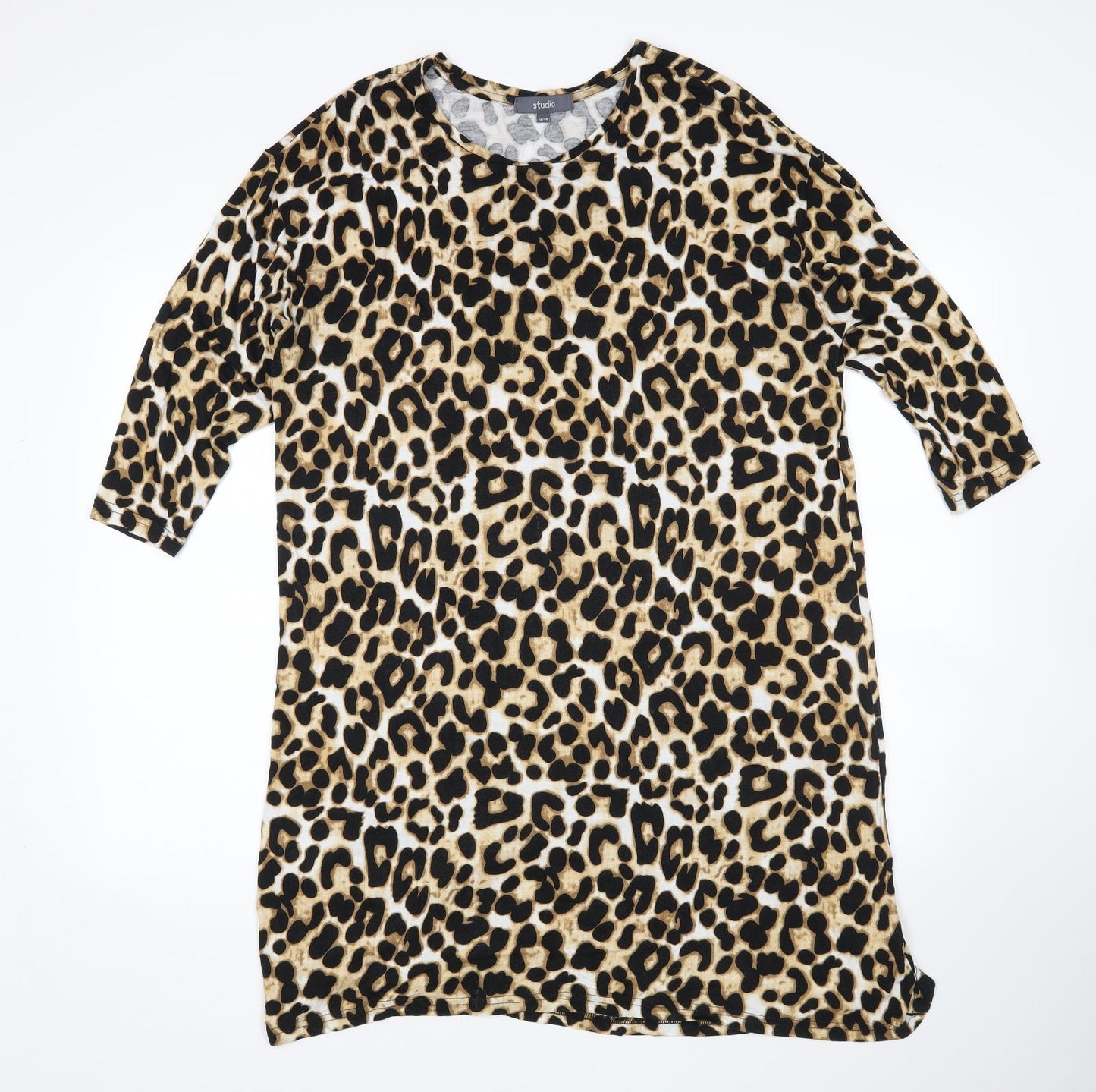Studio Womens Multicoloured Animal Print  T-Shirt Dress  Size 12