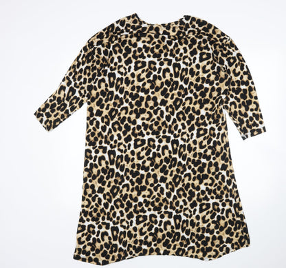 Studio Womens Multicoloured Animal Print  T-Shirt Dress  Size 12