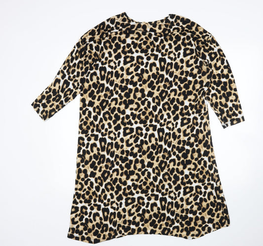 Studio Womens Multicoloured Animal Print  T-Shirt Dress  Size 12