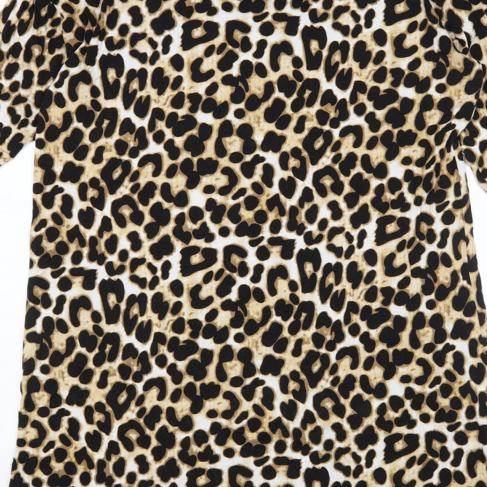 Studio Womens Multicoloured Animal Print  T-Shirt Dress  Size 12