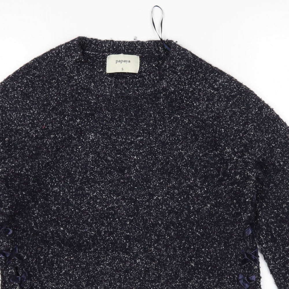 Womens UK Size S Papaya Blue Pullover Jumper
