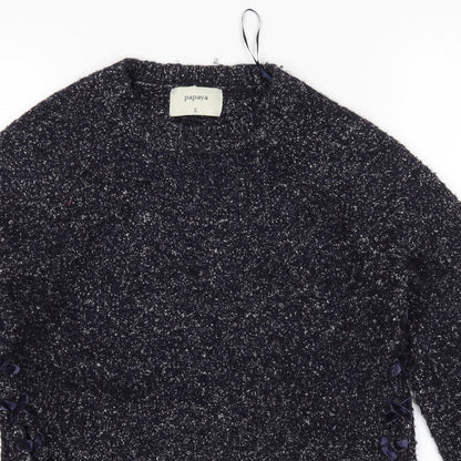 Womens UK Size S Papaya Blue Pullover Jumper
