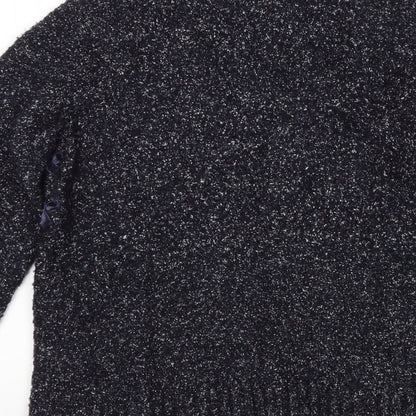 Womens UK Size S Papaya Blue Pullover Jumper