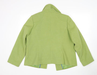 Womens UK Size 14 BM Green Overcoat