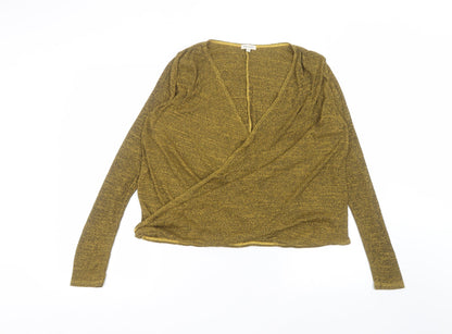 Womens UK Size 12 River Island Yellow Basic T-Shirt