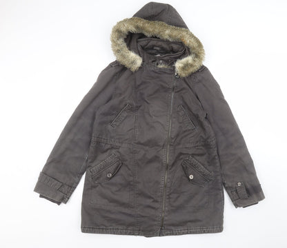 Womens UK Size 10 Marks and Spencer Green Parka Coat