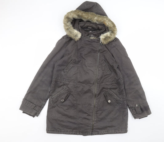 Womens UK Size 10 Marks and Spencer Green Parka Coat