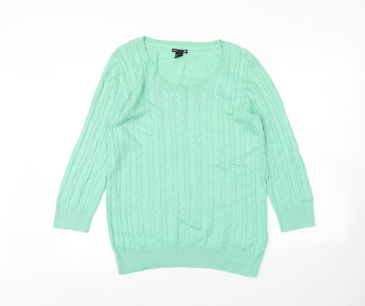 Womens UK Size L H&M Green Pullover Jumper