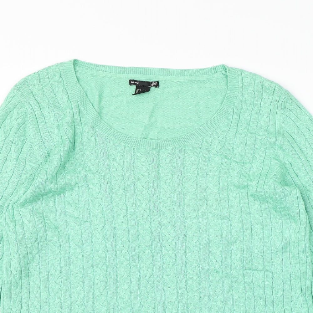 Womens UK Size L H&M Green Pullover Jumper