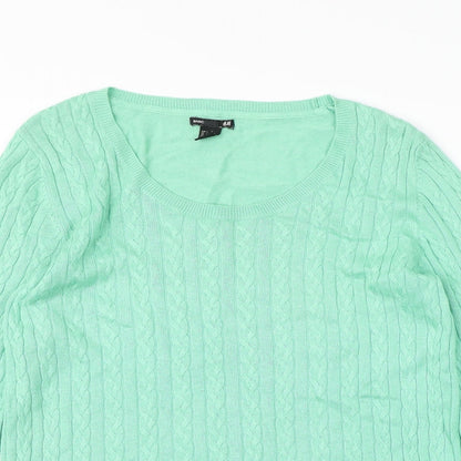 Womens UK Size L H&M Green Pullover Jumper