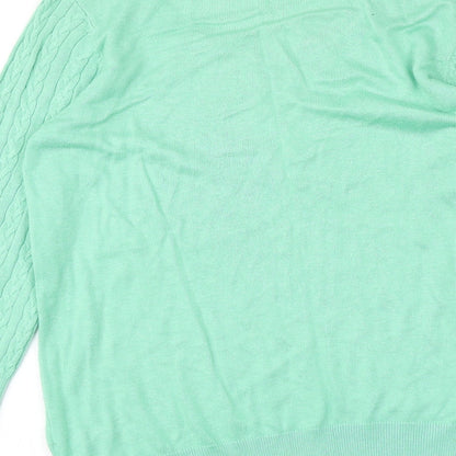 Womens UK Size L H&M Green Pullover Jumper