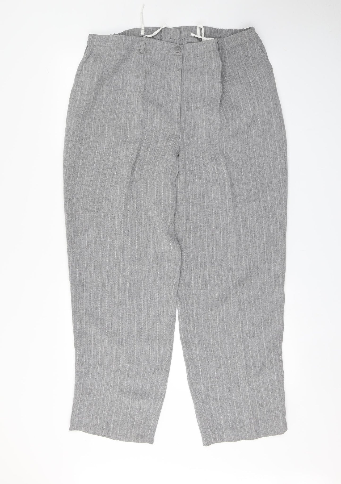 Womens UK Size 22 Preworn Regular Fit  Grey Trousers