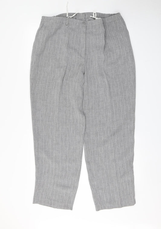 Womens UK Size 22 Preworn Regular Fit  Grey Trousers