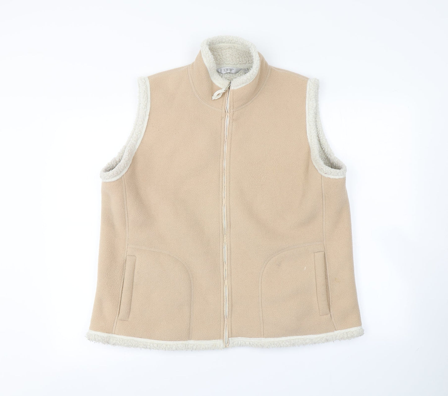 Womens UK Size L EWM Beige Full Zip Jumper