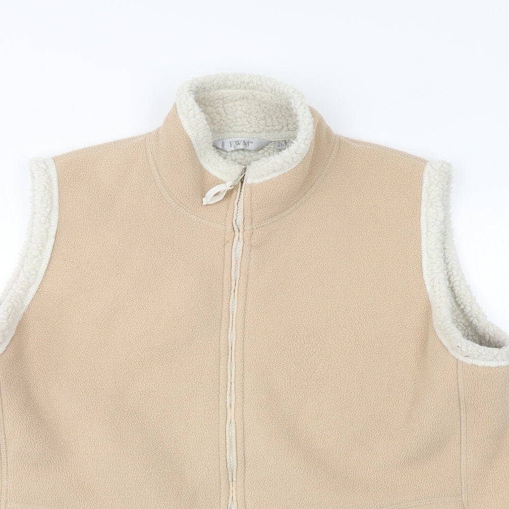 Womens UK Size L EWM Beige Full Zip Jumper