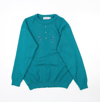 Womens UK Size L Merry Gold Green Pullover Jumper