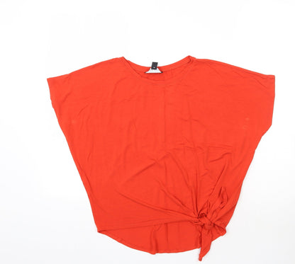 Womens UK Size 8 New Look Orange Basic T-Shirt