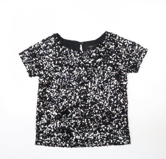 Womens UK Size 6 NEXT Black Basic Blouse