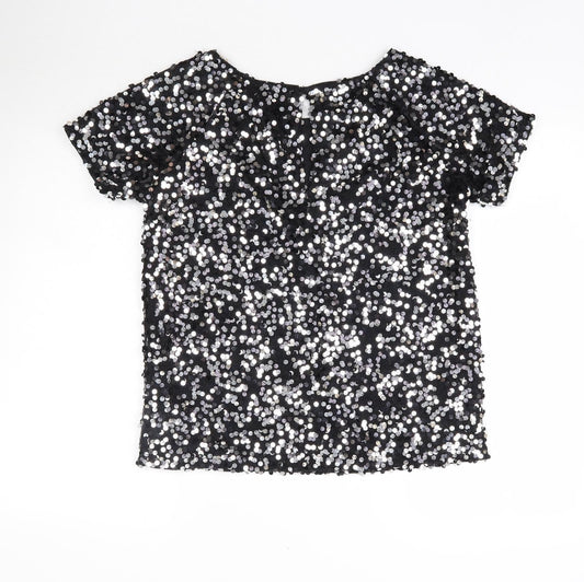 Womens UK Size 6 NEXT Black Basic Blouse