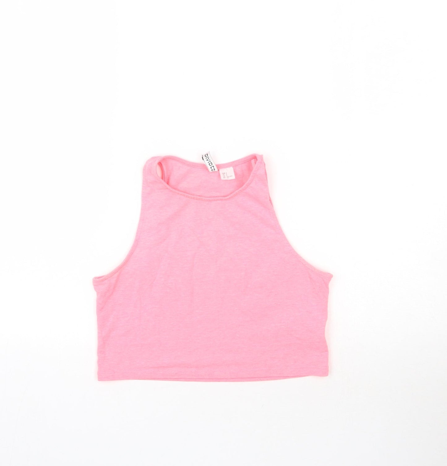 Womens UK Size S H&M Pink Cropped Tank