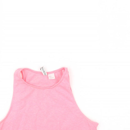 Womens UK Size S H&M Pink Cropped Tank