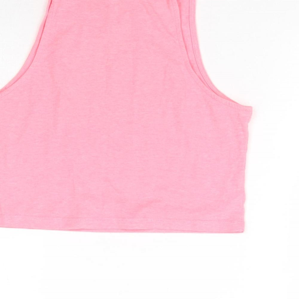 Womens UK Size S H&M Pink Cropped Tank