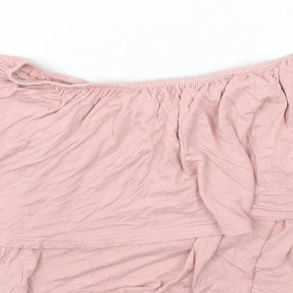 Boohoo Womens Pink   Cropped Blouse Size 8