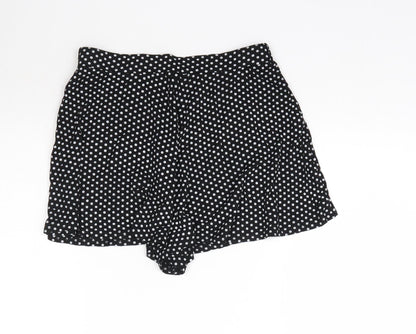 Boohoo Womens Black Polka Dot  Hot Pants Shorts Size 12