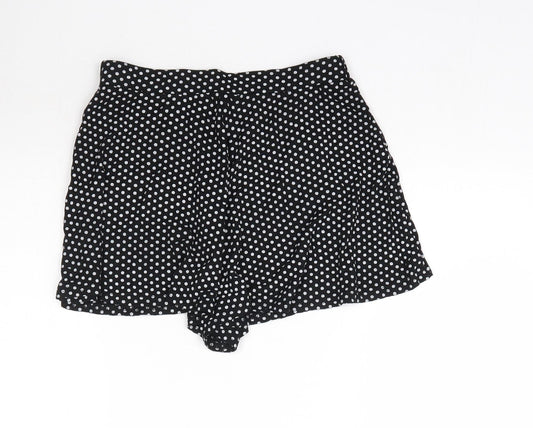 Boohoo Womens Black Polka Dot  Hot Pants Shorts Size 12