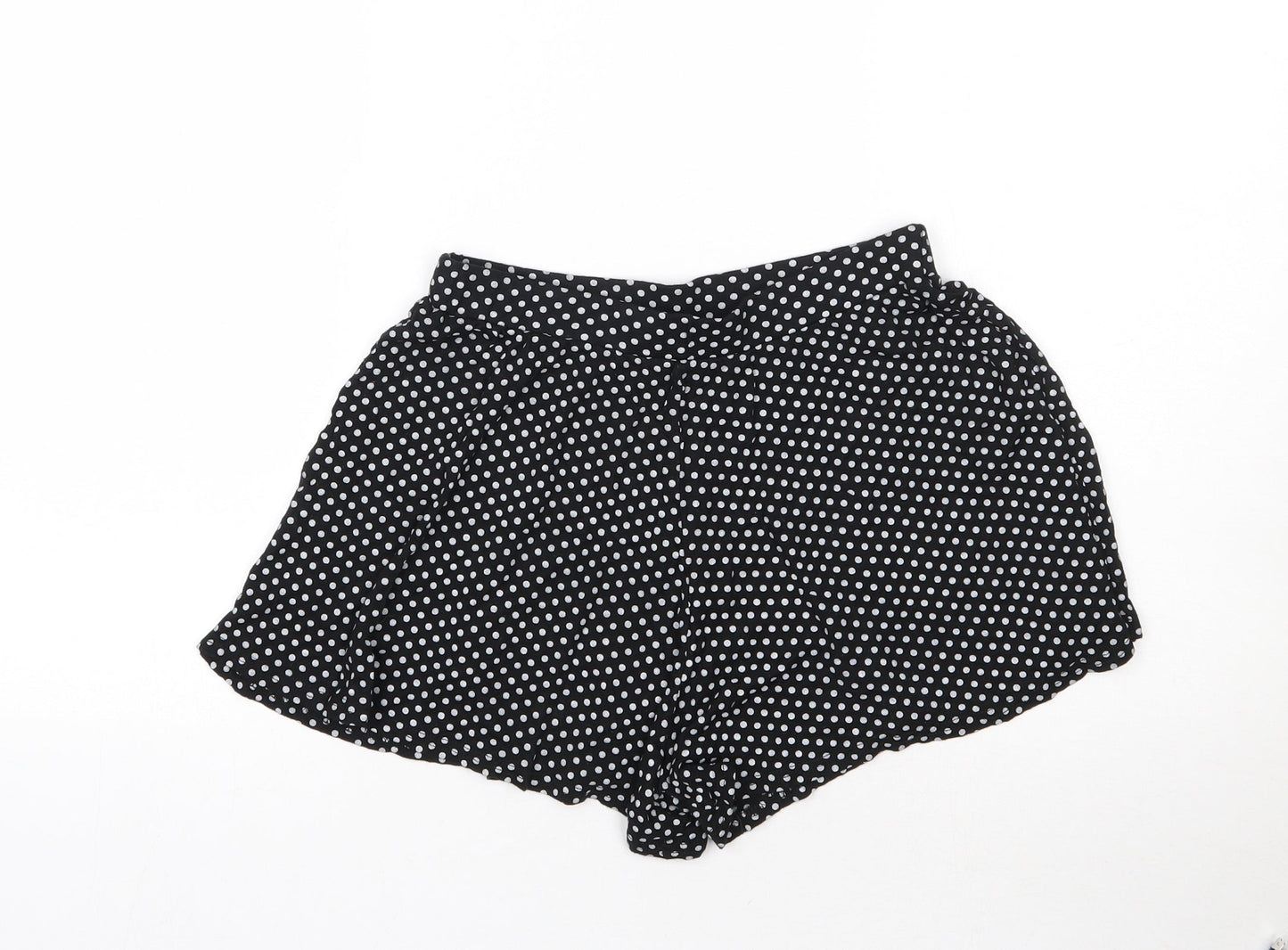 Boohoo Womens Black Polka Dot  Hot Pants Shorts Size 12