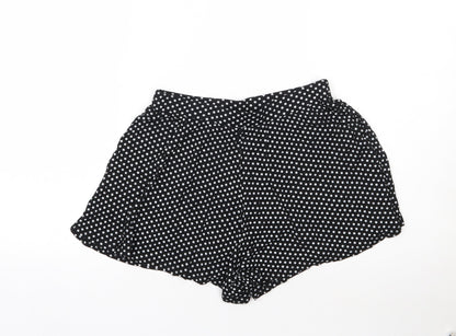 Boohoo Womens Black Polka Dot  Hot Pants Shorts Size 12
