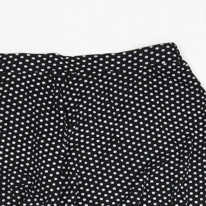 Boohoo Womens Black Polka Dot  Hot Pants Shorts Size 12
