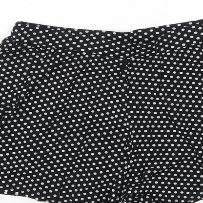 Boohoo Womens Black Polka Dot  Hot Pants Shorts Size 12