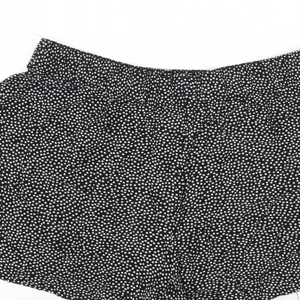 Papaya Womens Black Polka Dot  Hot Pants Shorts Size 12