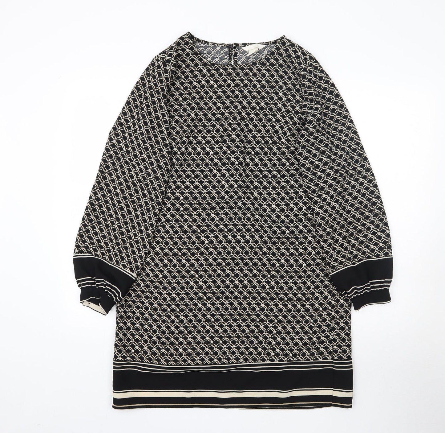 H&M Womens Black Geometric  Mini  Size 10